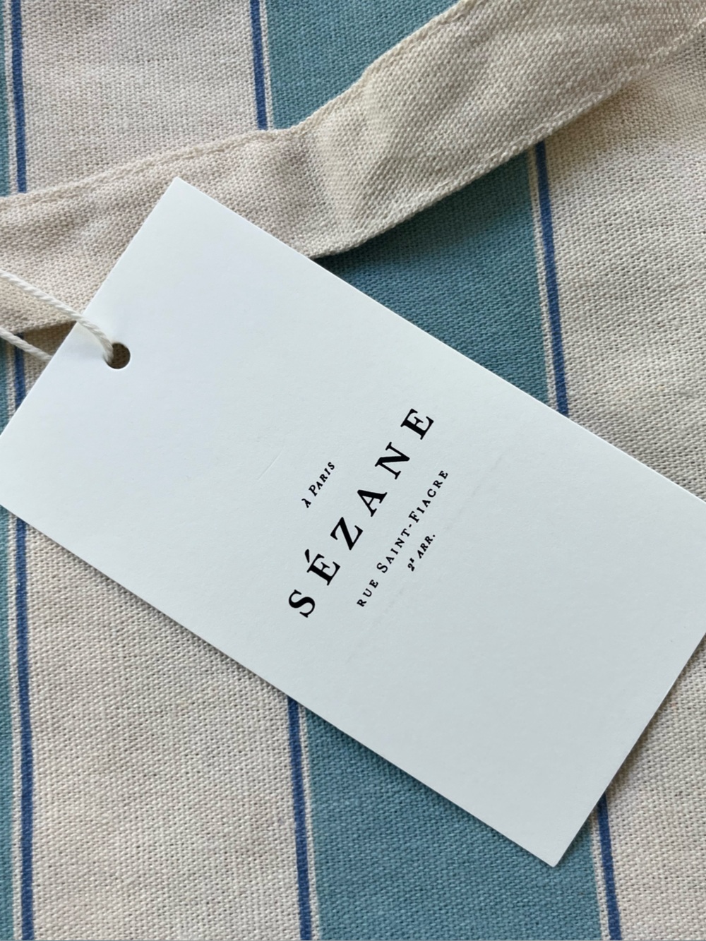 Sézane Blue and Cream Striped Canvas Tote - Picture 7 of 13